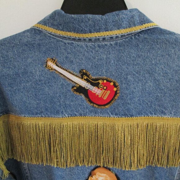 Cowgirl Chic Fringed Western Jean Jacket! Vintage Pin-up Girls XXL - Picture 9 of 14